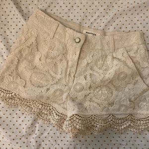 White Lace Shorts, Size Small